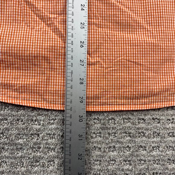Sean John Shirt Men Medium M Orange White Checkered Button Up Classic Fit Diddy - Picture 8 of 8